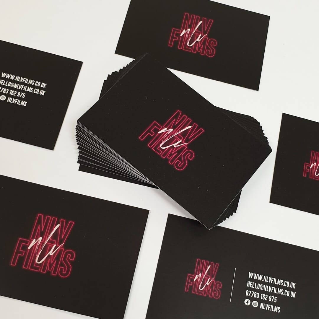 Business stationery including business cards printed here in Bolton