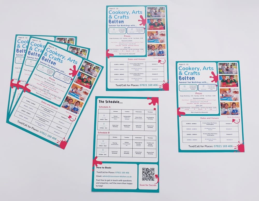 Professionally printed flyers from The Print Room, Bolton